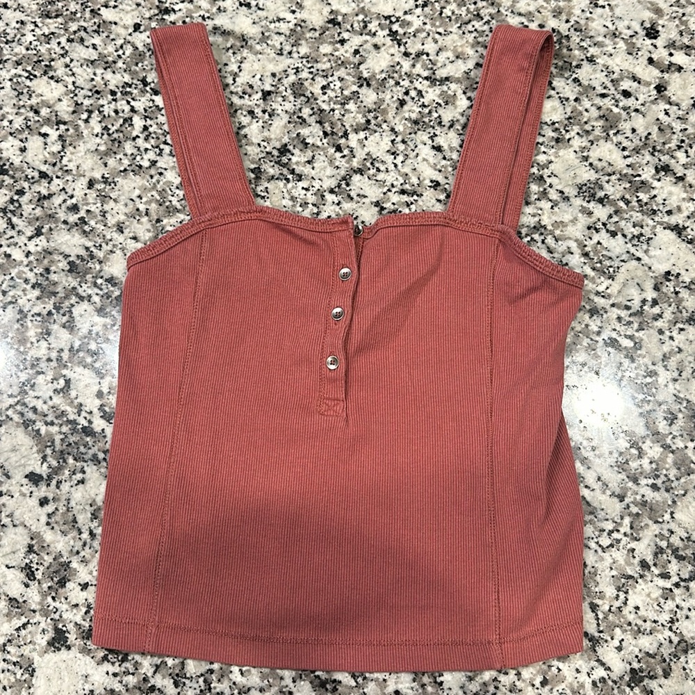 Abercrombie & Fitch Rust Red Ribbed Crop Tank